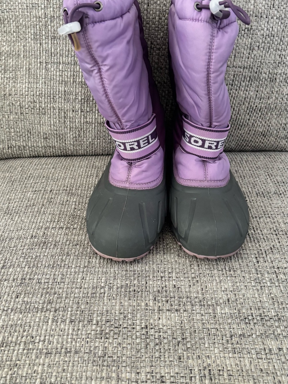 Sorel Kids/Youth Flurry Waterproof Winter Boot in Purple and Black.